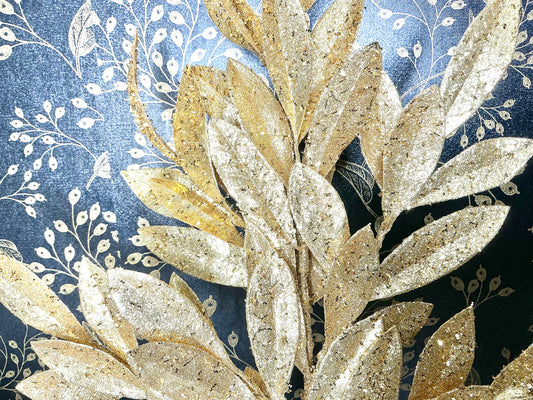 Gold glittery Bay leaf, XS618208