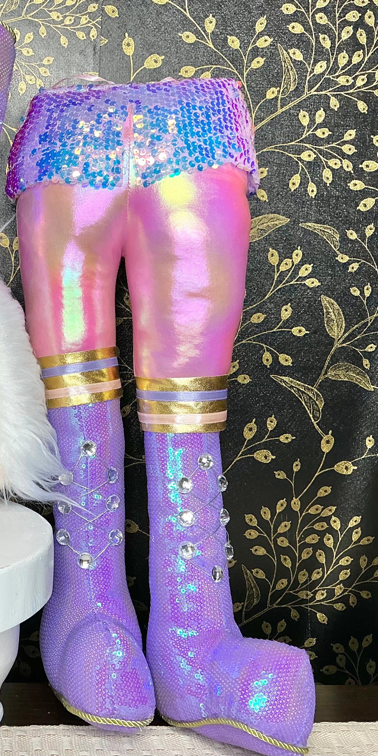 Plush Nutcracker legs, pink/lavender, 86442PKLV