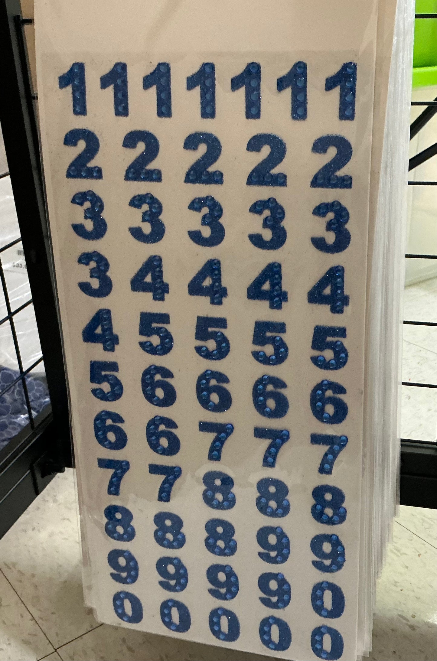 1” Number Sticker Page, Blue, MD031725