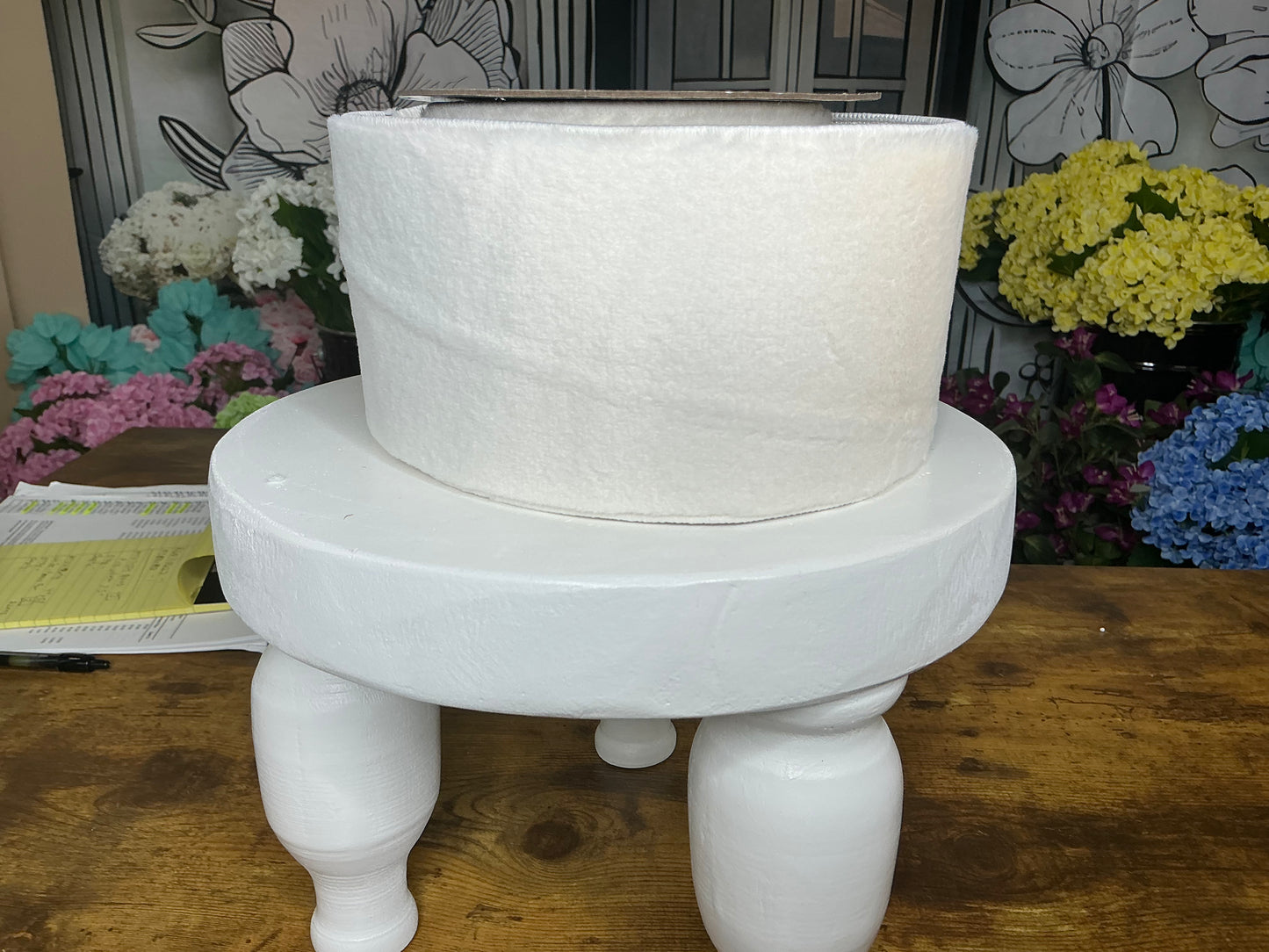 White Fux fur ribbon, MTX67699, Designer Ribbon