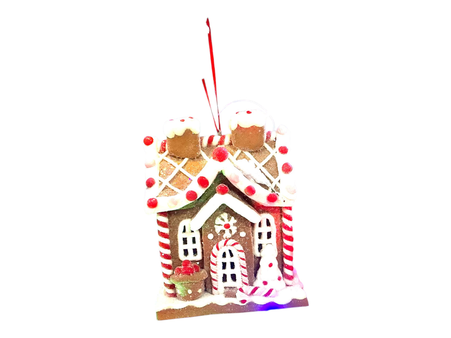 Colorful gingerbread house ornament, Light-up, 4316088
