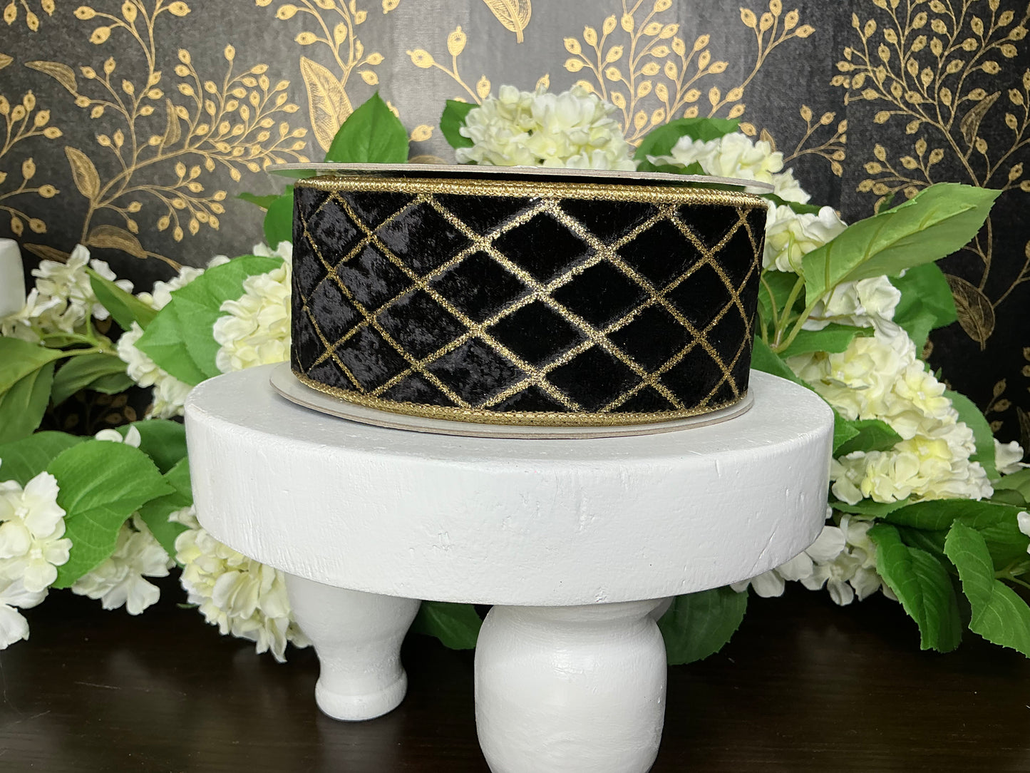 Metallic diamond ribbon, Farrisilk designer ribbon, RG453-92