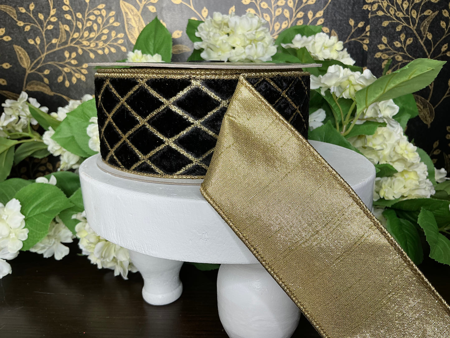 Metallic diamond ribbon, Farrisilk designer ribbon, RG453-92