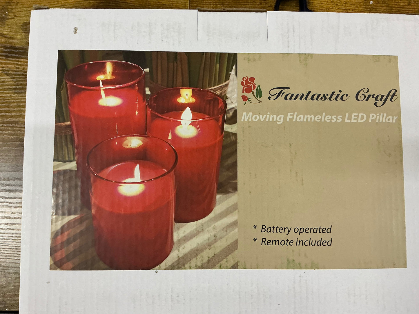 Battery operated candle, Red, LC3310