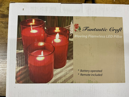 Battery operated candle, Red, LC3310