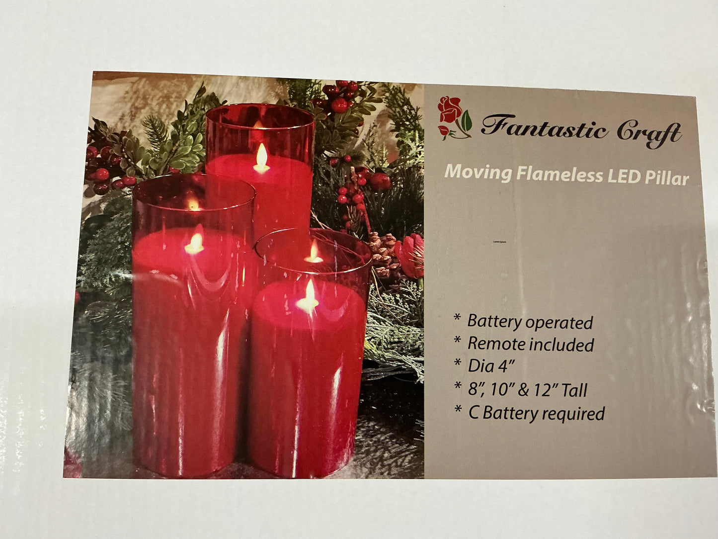 Battery operated candle set, red, LC3330