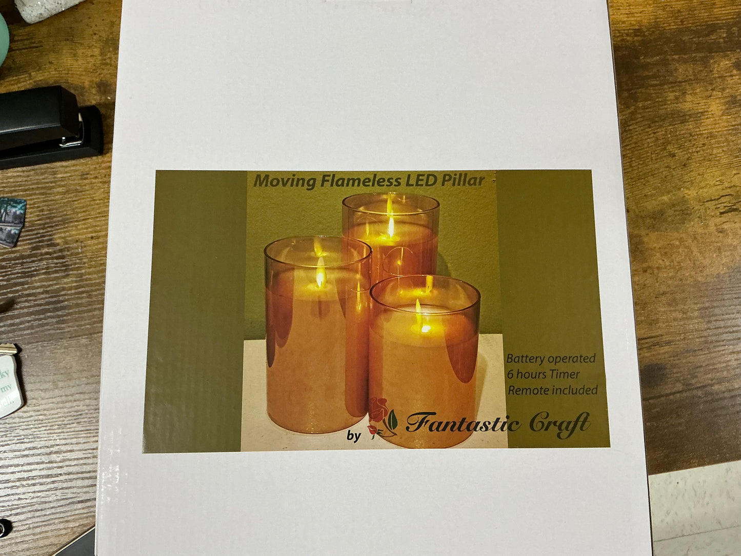 Battery Operated candle set, Amber, LC3315