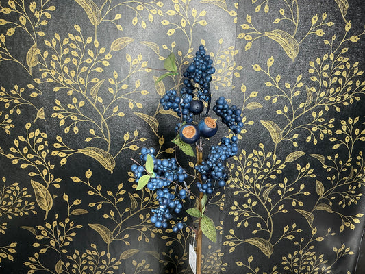 Blue Berry and pod Spray, F4542016