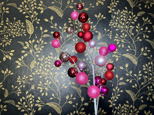 Glitter ball ornament spray, 40339-PKBTYRD