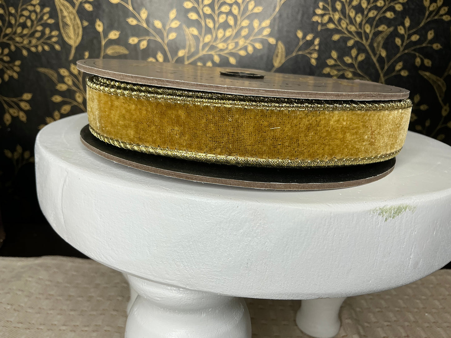 Gold velvet ribbon, d stevens designer ribbon, 07-1709