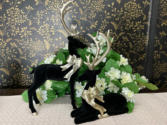 Black flocked deer set, MTX73317