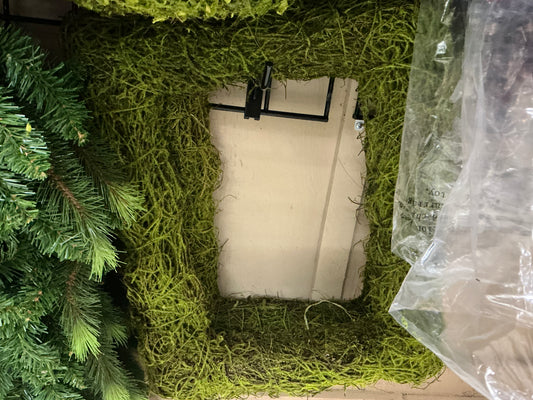 Square moss covered wreath base, 62069GN
