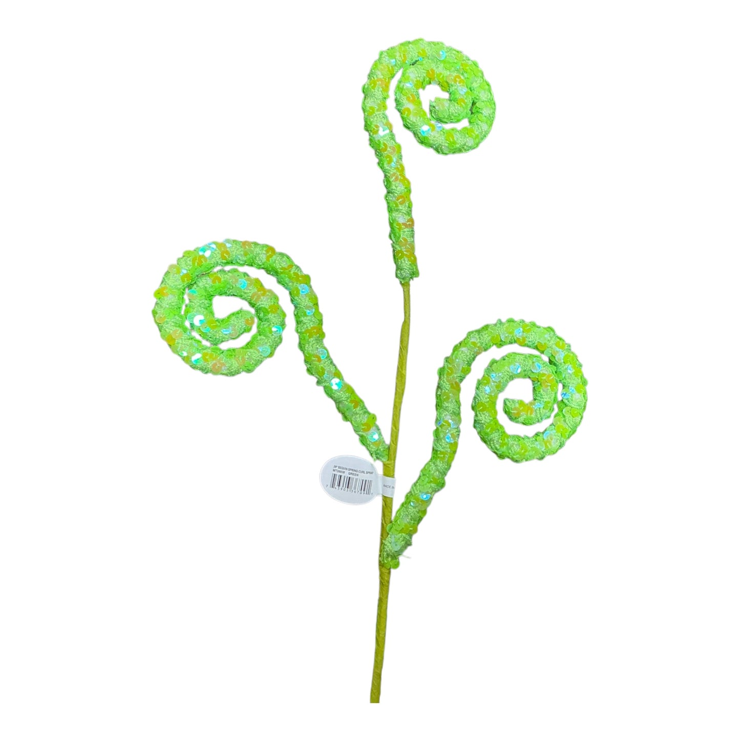 Green Sequin Curl spray, MT26938-GRN
