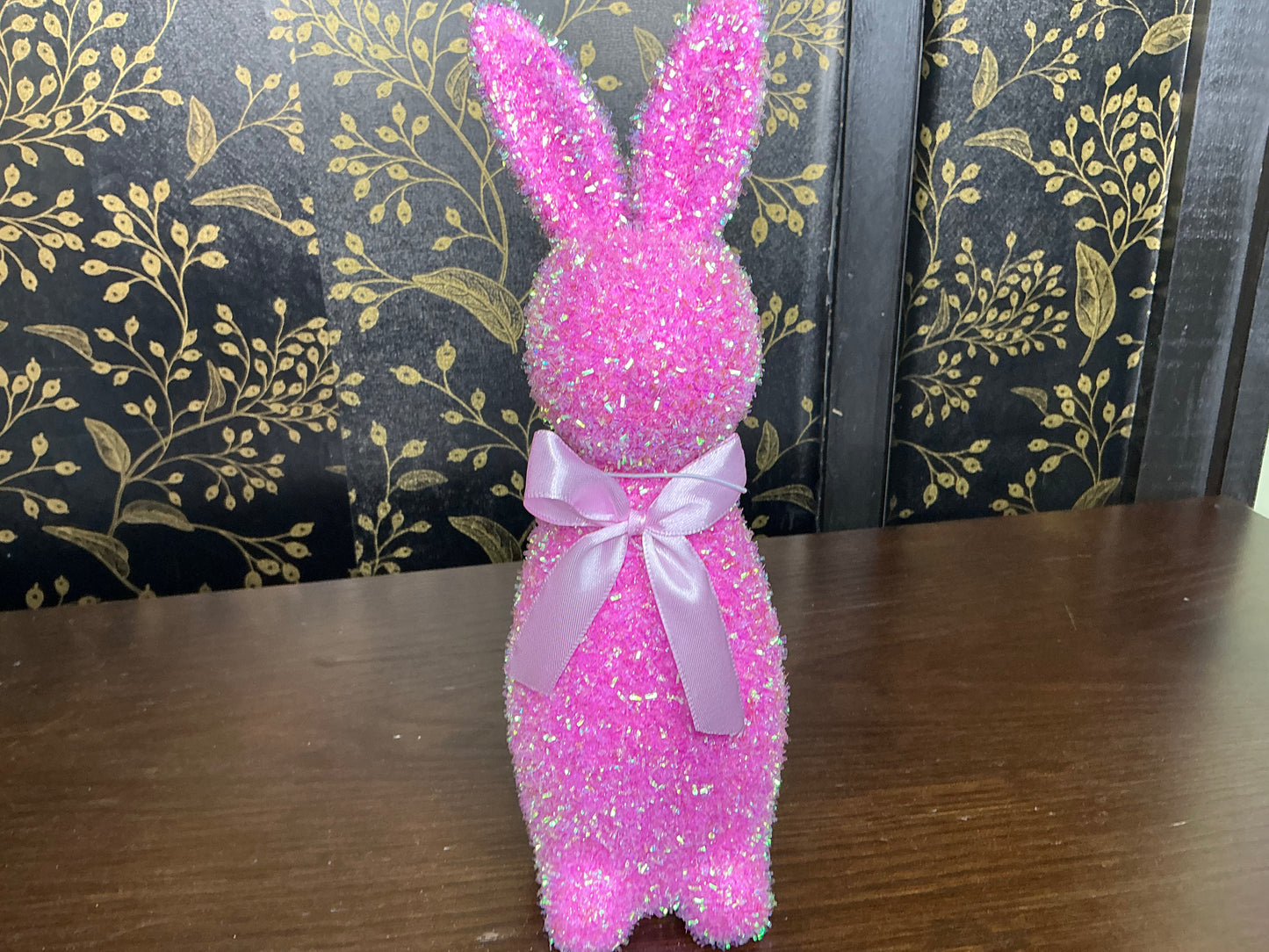 Purple/Iridescent flocked bunny