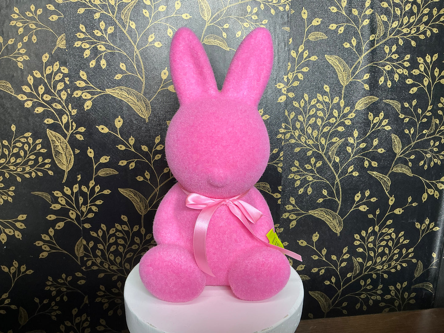 Pink flocked Bunny - 63989PK