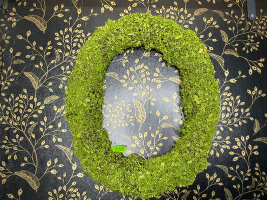 Oval Moss covered Grapevine Wreath - 13655GN