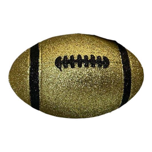 Glitter football homecoming ornament - Gold/Black