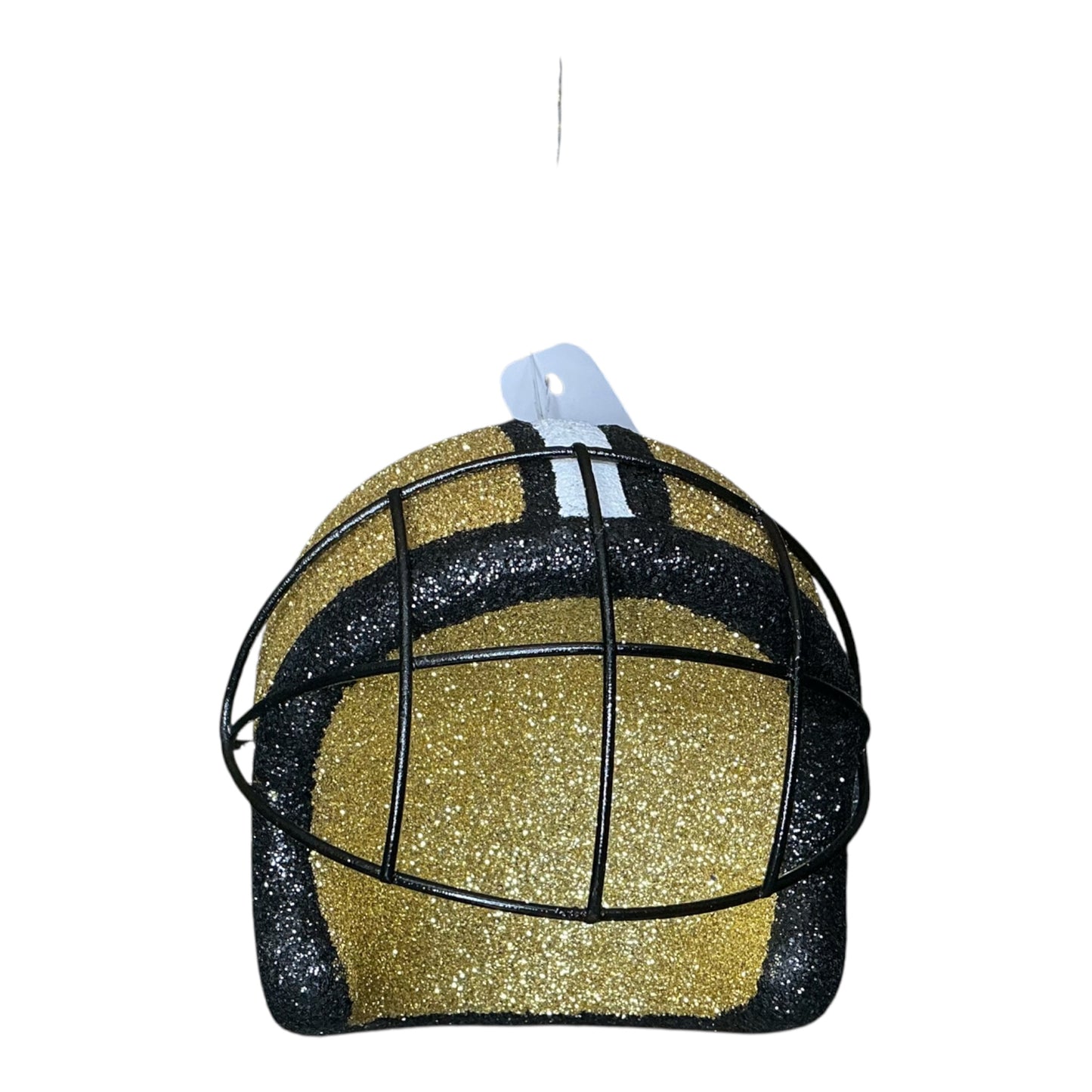 Glitter Football Helmet Homecoming Ornament - Gold/Black