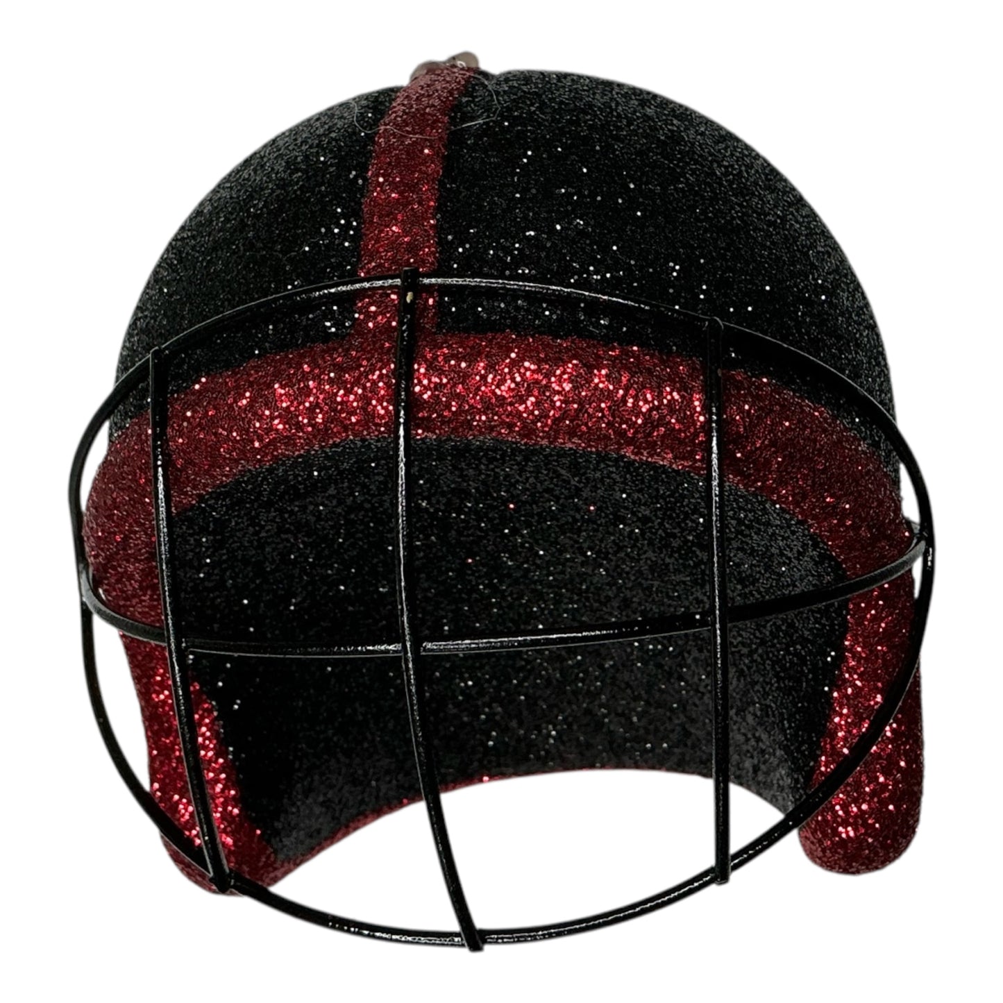 Glitter Football Helmet Homecoming ornament - Black/Red