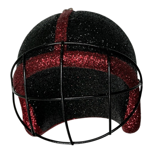 Glitter Football Helmet Homecoming ornament - Black/Red