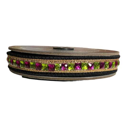 Bedazzled Ribbon, Hot pink and Lime Green, Farrisilk