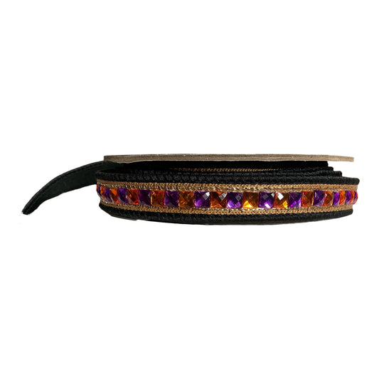 Bedazzled Ribbon, Purple and Orange, Farrisilk