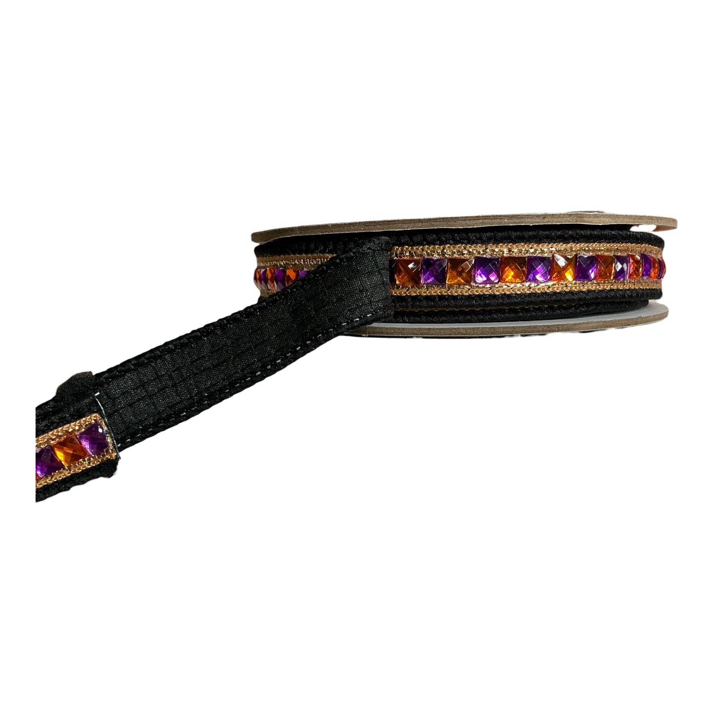 Bedazzled Ribbon, Purple and Orange, Farrisilk