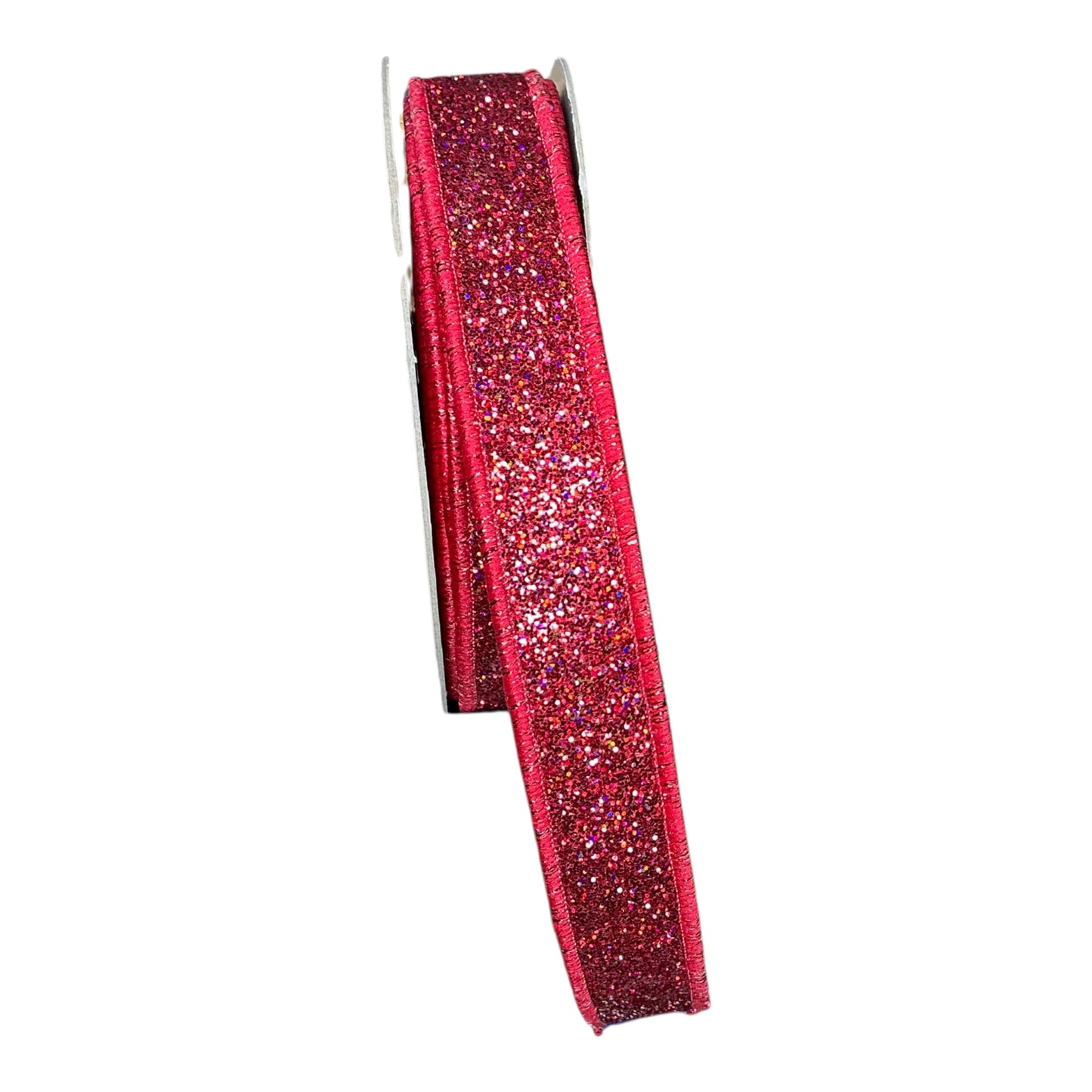 Red Glitter Ribbon with Blue Back - D’Lux