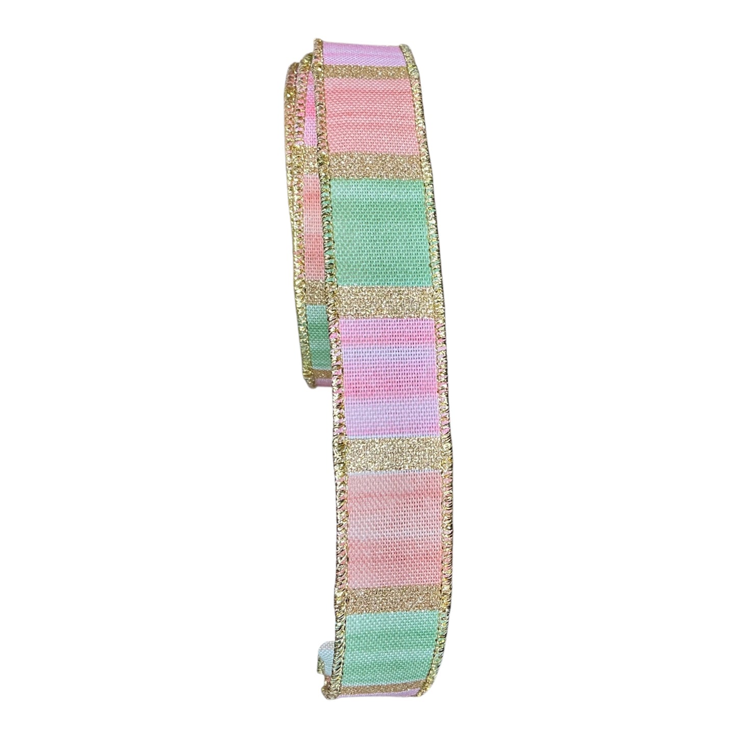 Pink/Green/Gold Stripe Ribbon