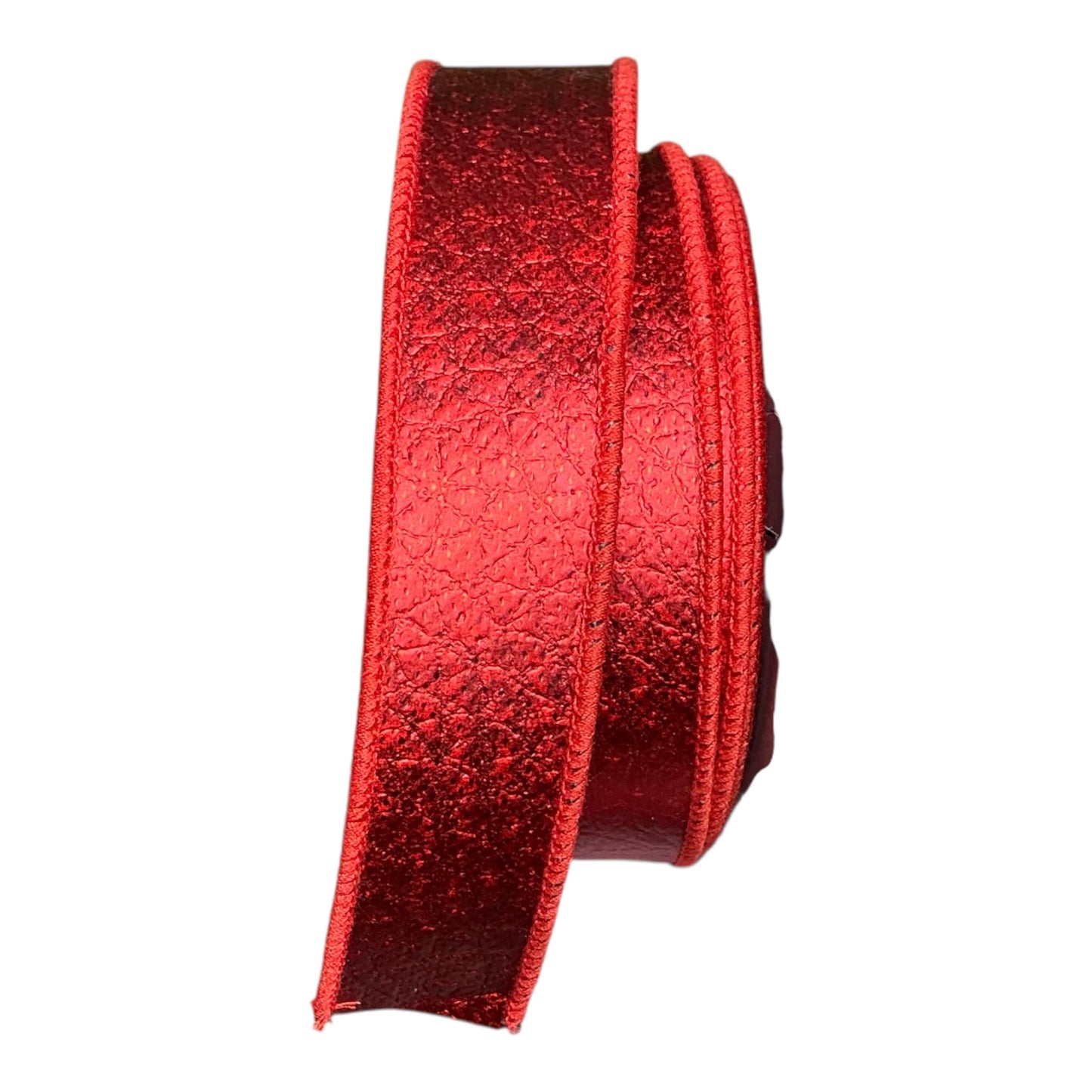 Faux Leather Ribbon - Red/Black