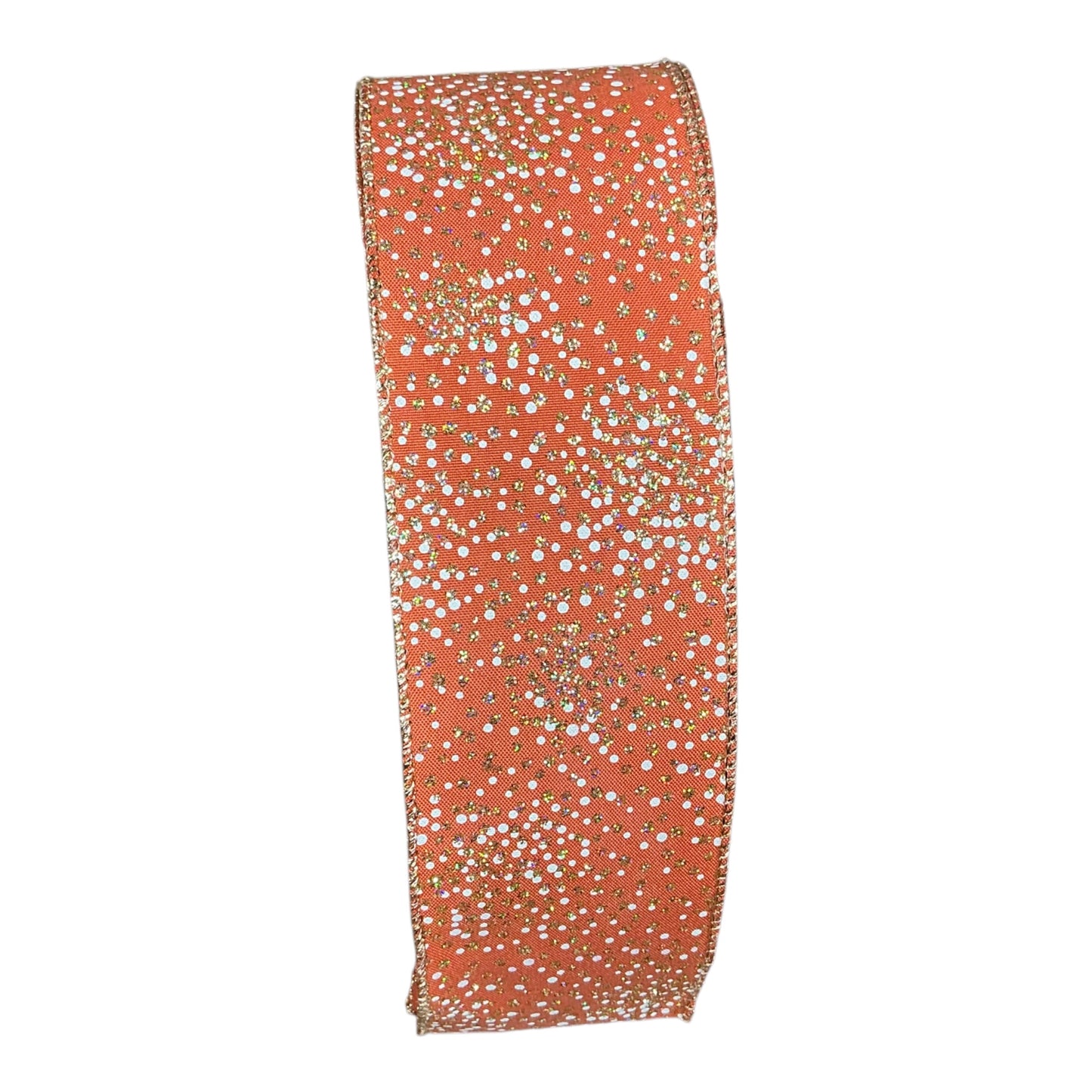 Rust Ribbon with gold glitter dots