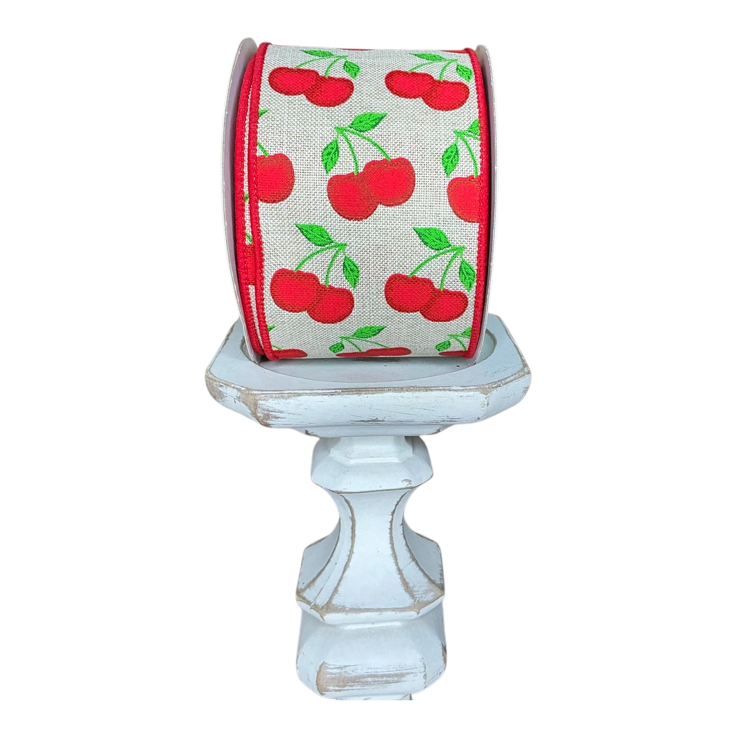Cherries on Burlap Ribbon