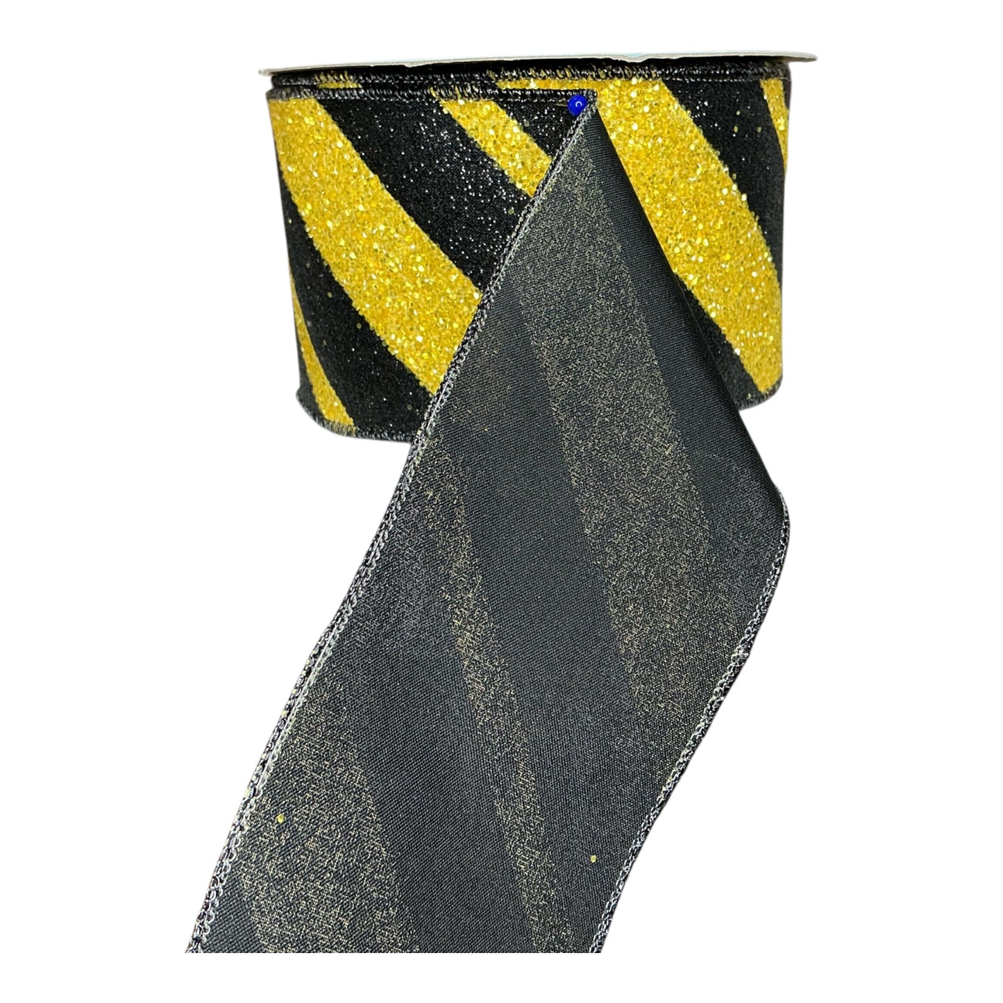 Black and Gold Diagonal Stripes Ribbon