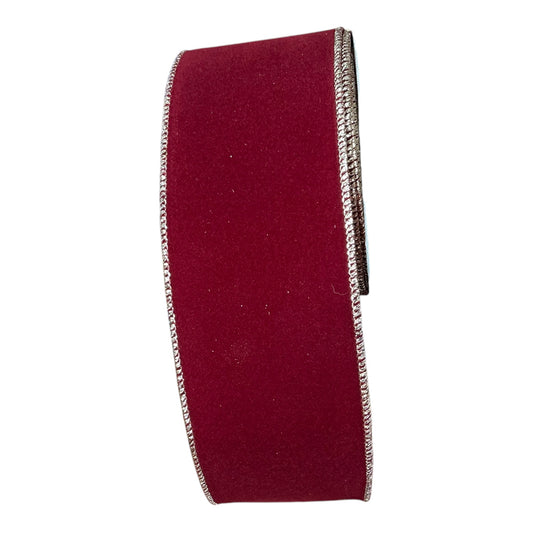 Burgundy w/Gold indoor Velvet Ribbon
