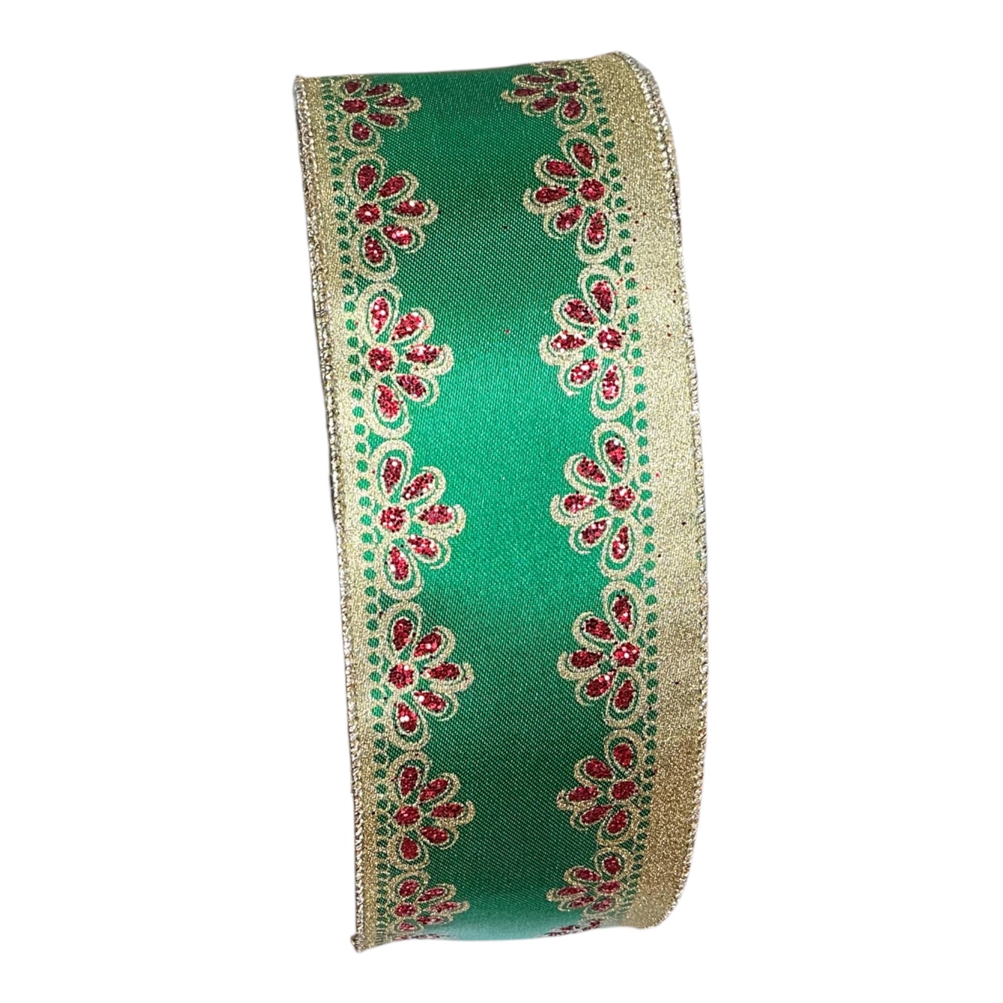 Green Ribbon with Scalloped edge