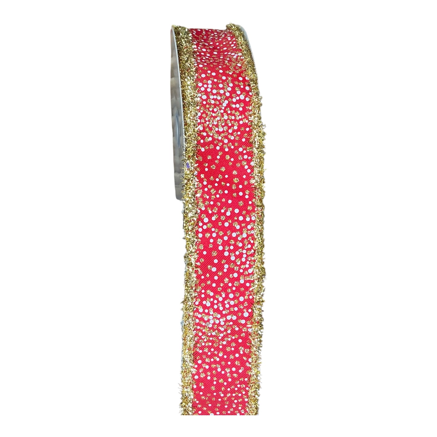 Red Ribbon with dots and Tinsel