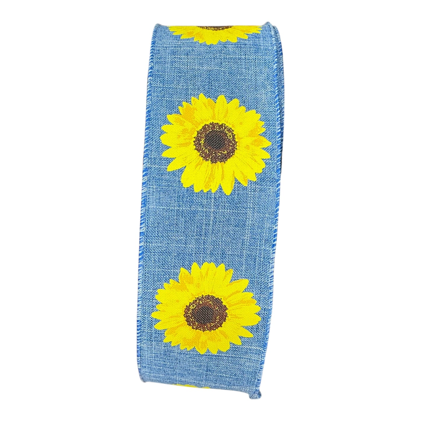 Denim Ribbon with Sunflowers