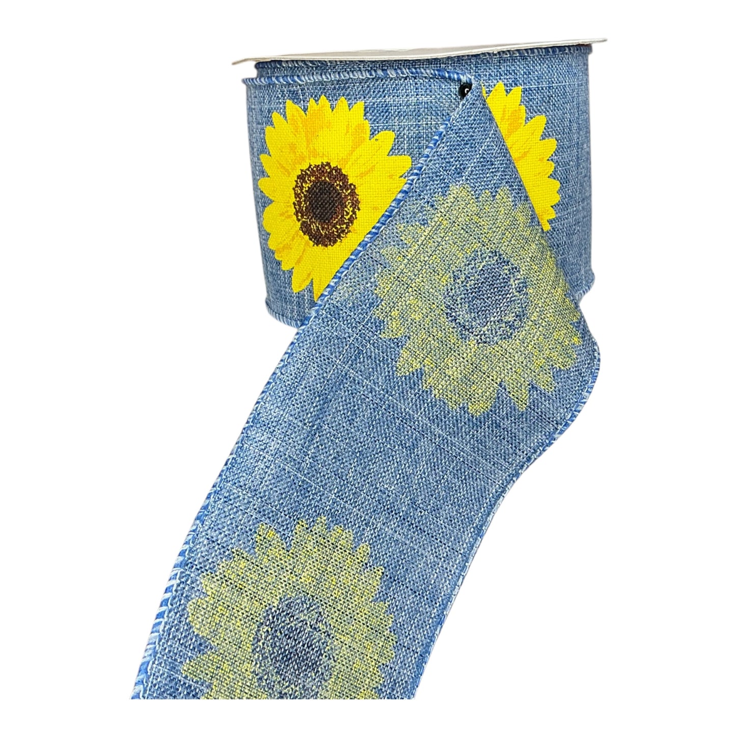 Denim Ribbon with Sunflowers