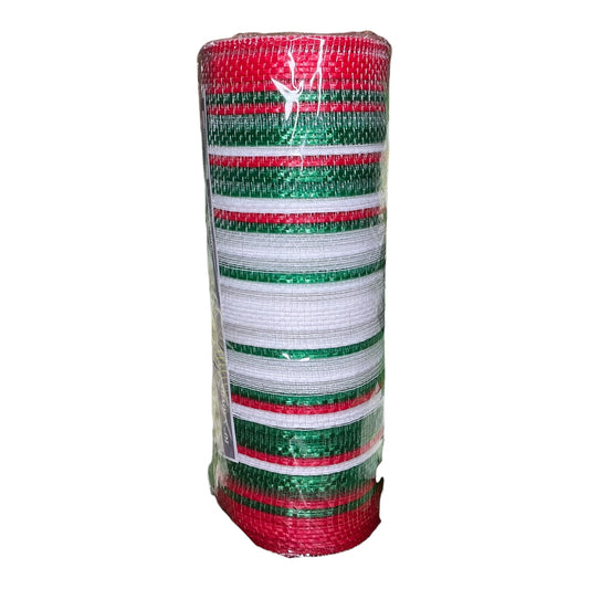 Red/Green/White Ombré Stripe Mesh