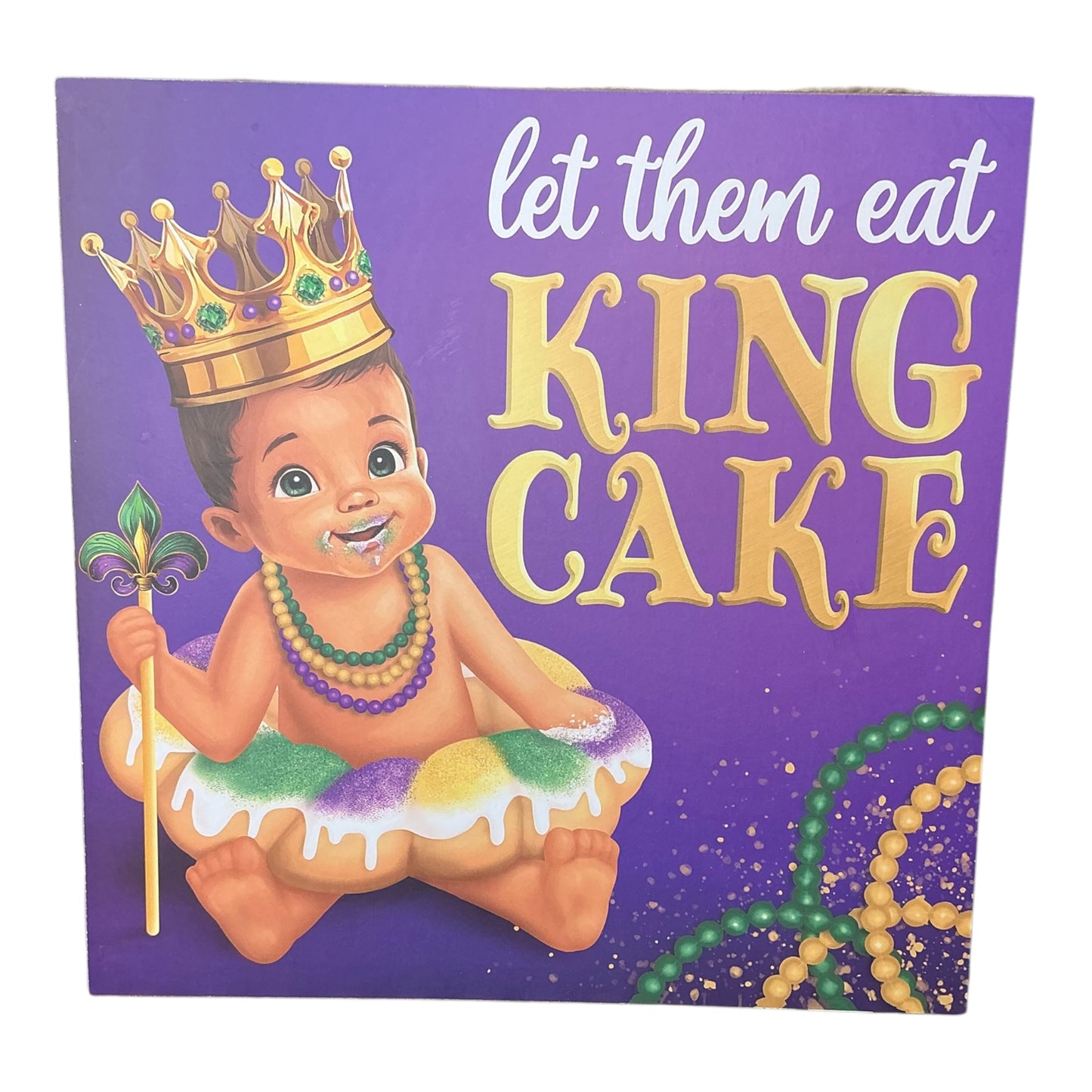 King Cake with Baby Sign - Mardi Gras