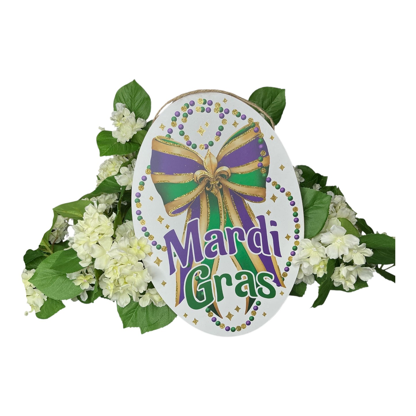Mardi Gras Sign with Bow