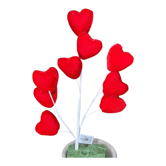 Red velvet heart spray