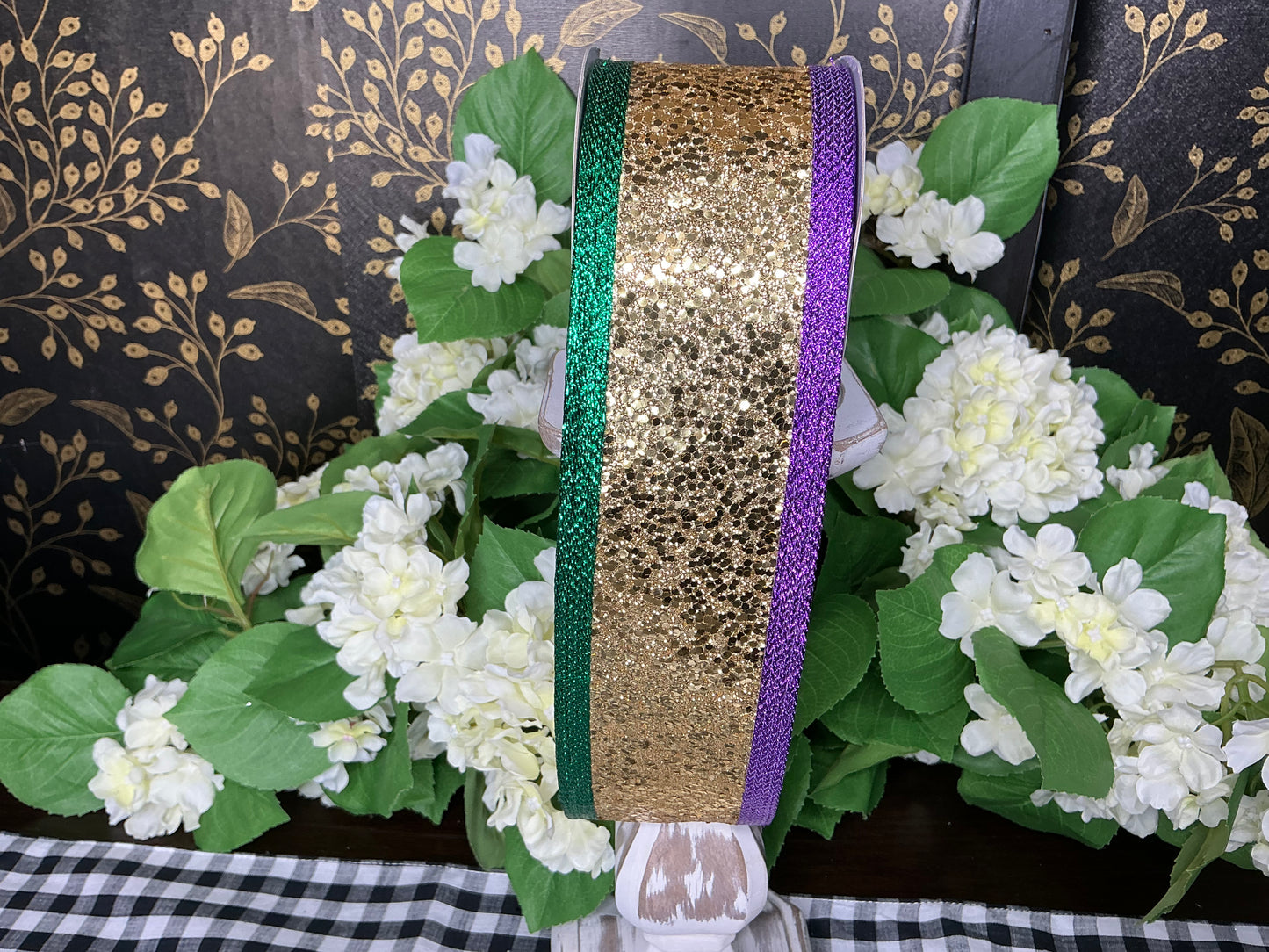 Gold with Purple/Green Ribbon