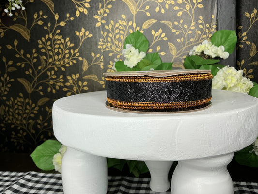 Black Glitter Ribbon with Orange - d stevens