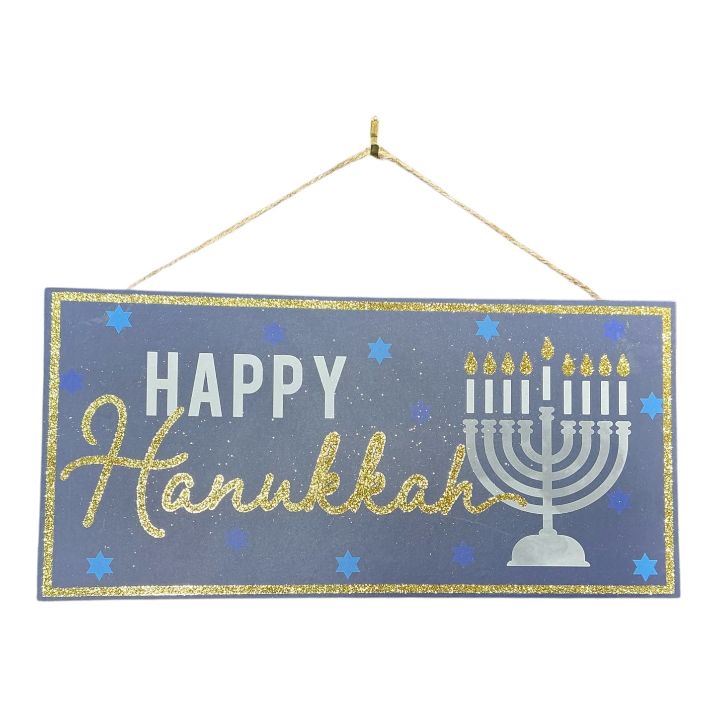 Happy Hanukkah Sign, Wreath Attachment