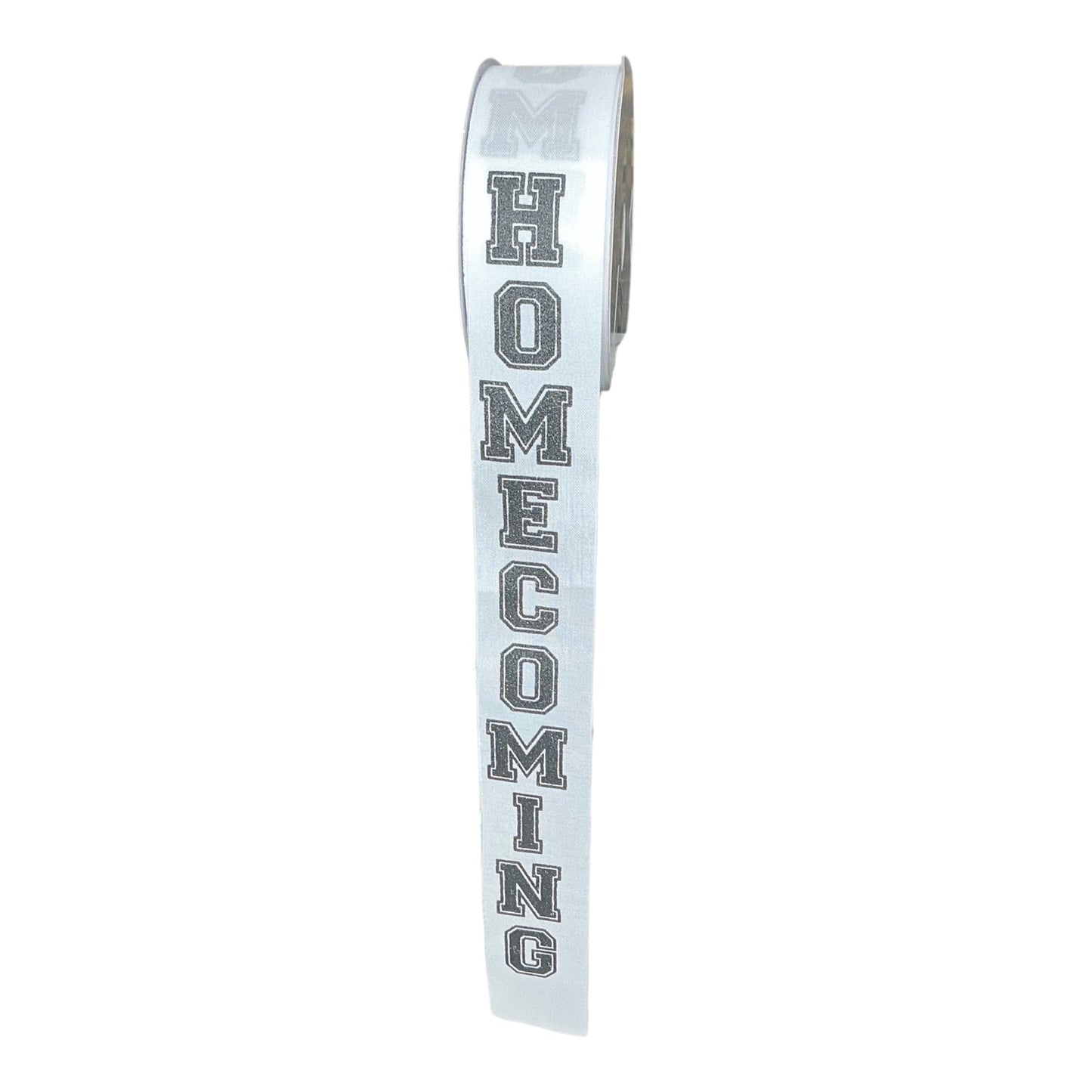Homecoming Ribbon, White/Black, 1/5”x100FT
