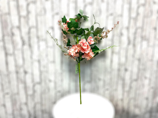 Coral Hydrangea and Mix Greens Pick, 18”, Artificial Flowers and Greenery, MTF23604