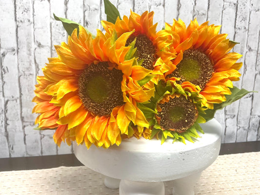 Orange sunflower bush, 16”, 5698
