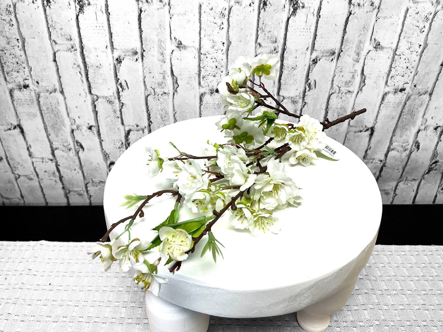 Artificial White Cherry Blossom Pick, 18”, MTF20453
