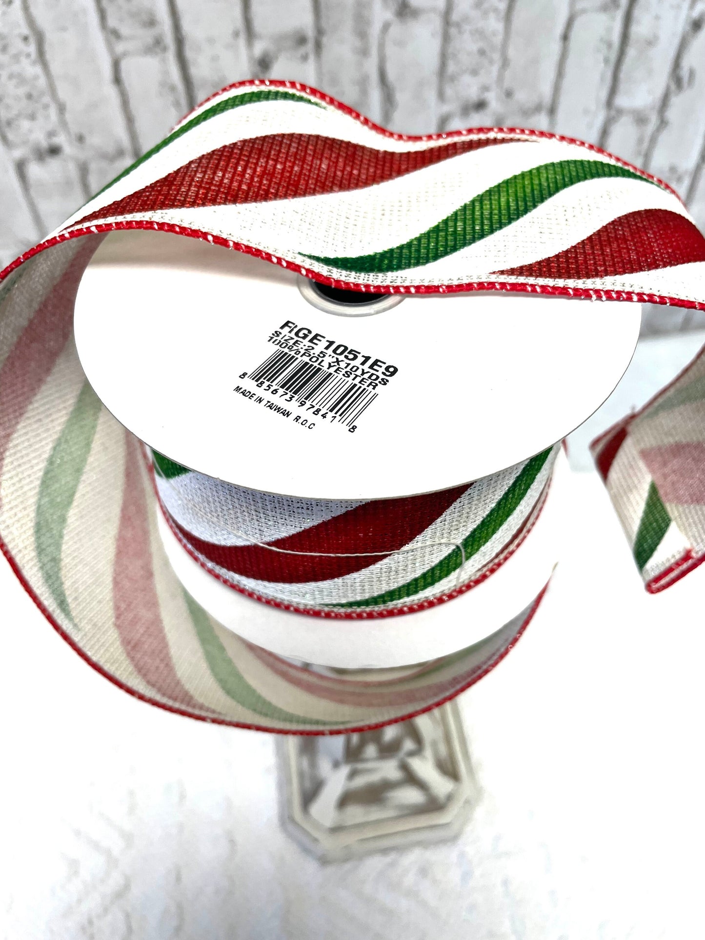 Christmas ribbon, holiday ribbon, candy theme ribbon, elf theme ribbon, RGE1051E9